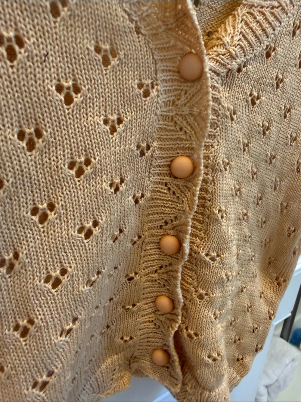 New small Dazy knit Button Front Short Sleeve  sweater cardigan v neck Top gold